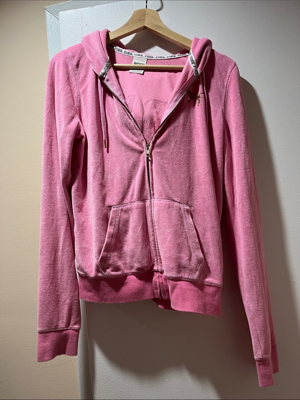 PINK Victoria's Secret Girls' Pink Hooded Zip-Up Jacket